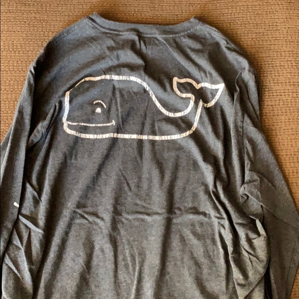 Gray/White Vineyard Vines long sleeve shirt